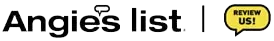 Angie's List logo with a speech bubble saying "REVIEW US!"
